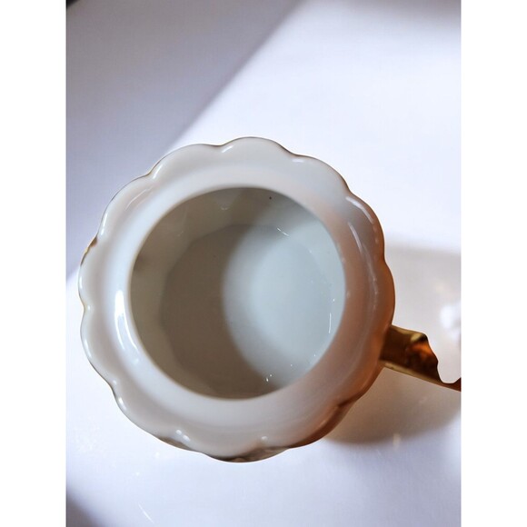 Vintage Japan Lusterware Creamer & Sugar Bowl Set – Fruit Design Gold Trim – MCM - Picture 9 of 11